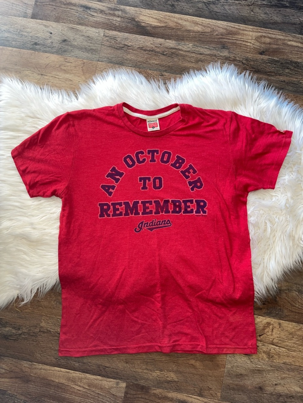 Homage Cleveland Indians “An October to Remember” T-Shirt Red Men’s Large MLB